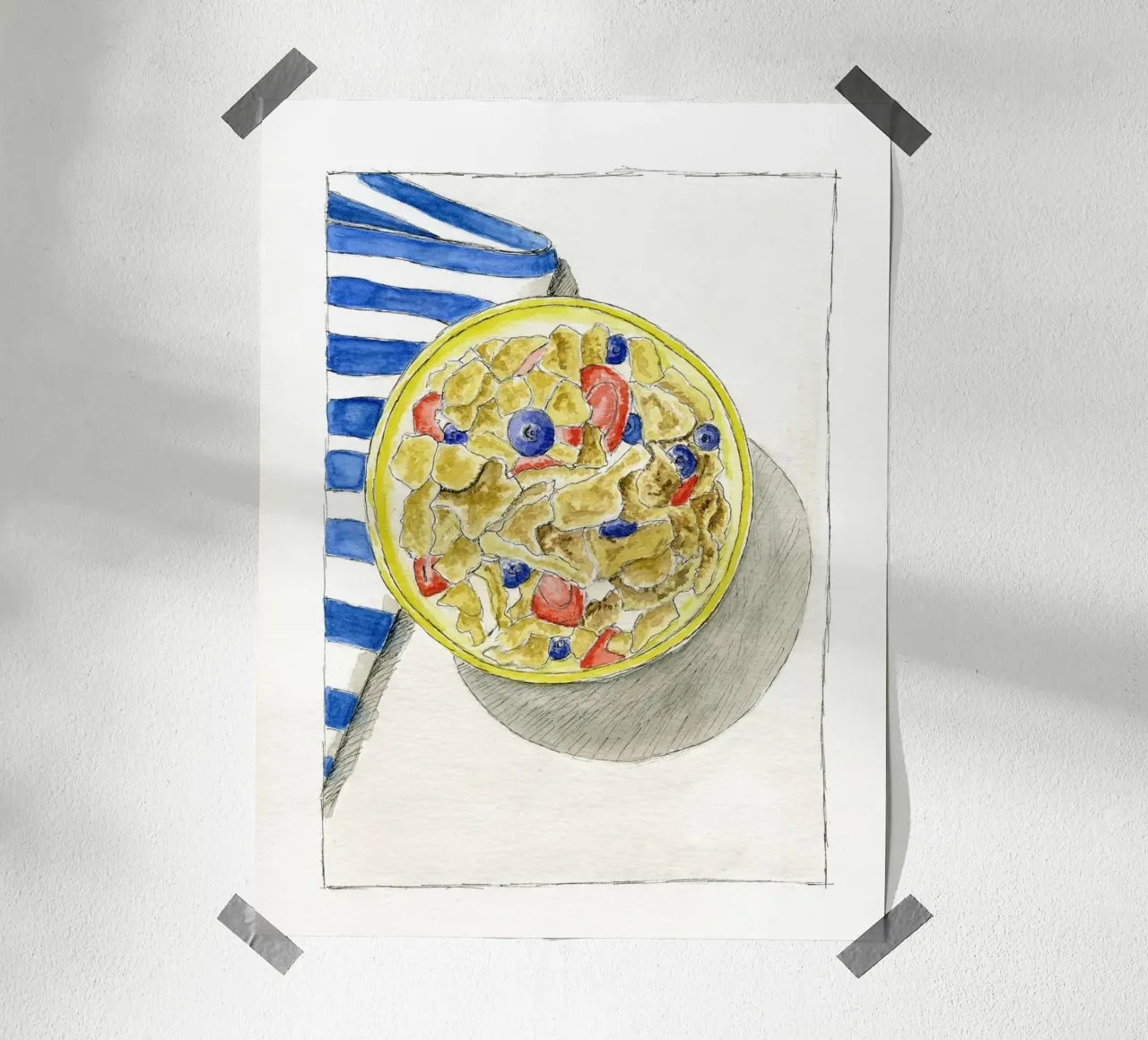 Cornflakes al mattino carta hahnemühle da Barbara Buderath Illustrationen