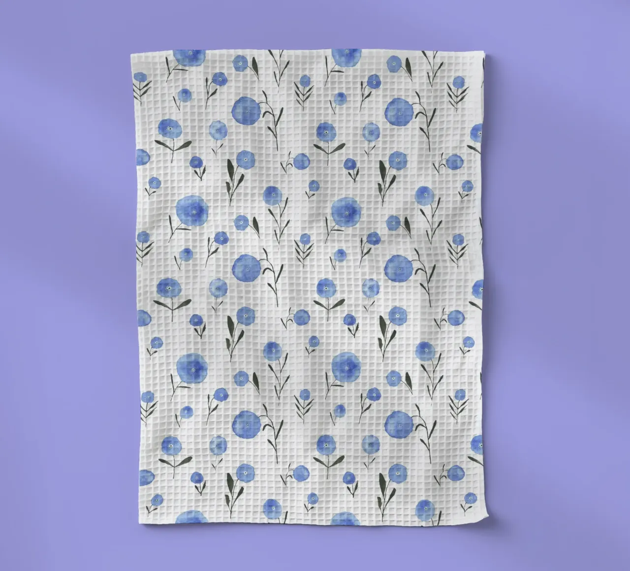 Claudia Voglhuber - Blaue Blumen canovaccio da cucina da The Artcircle