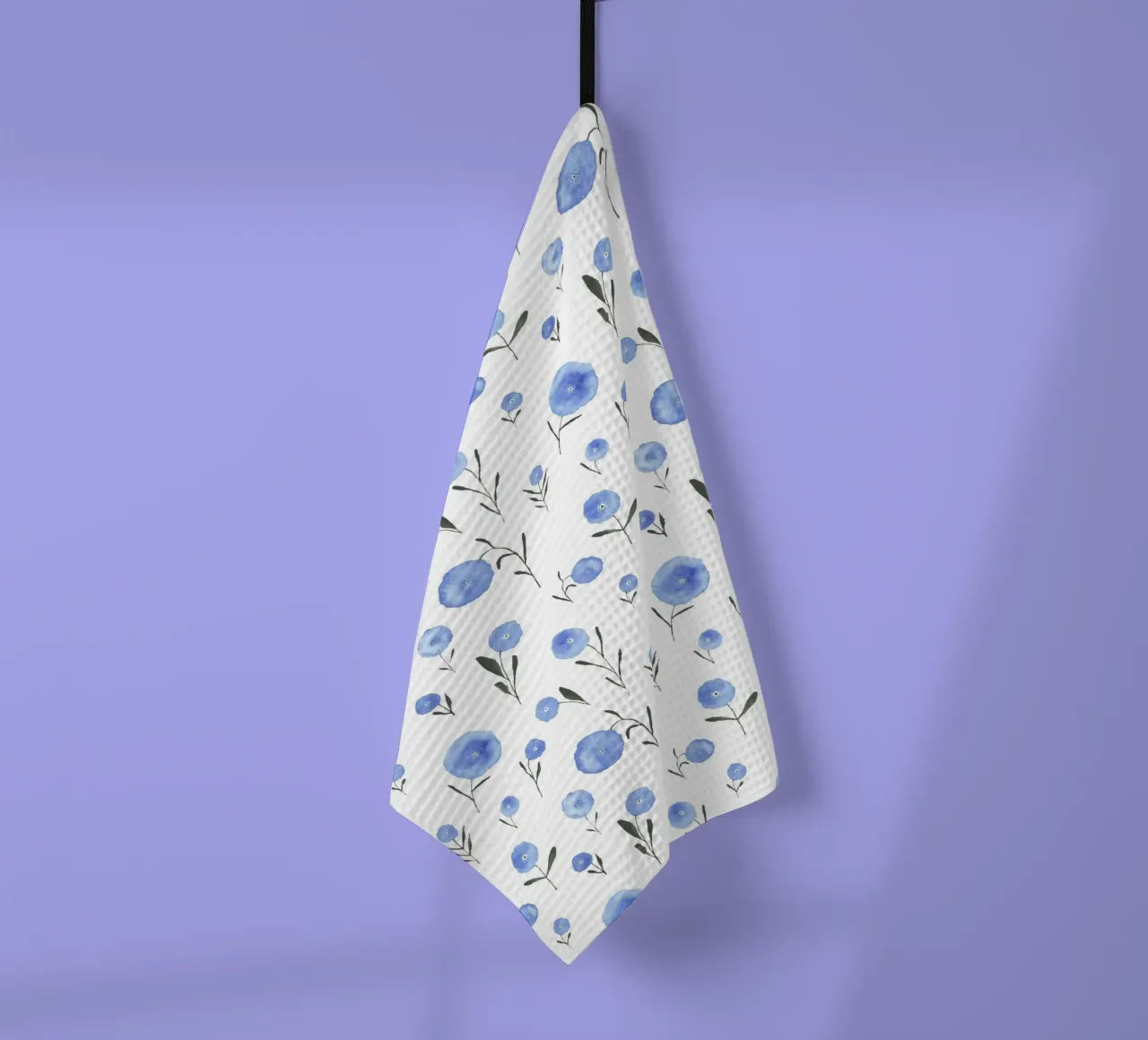Claudia Voglhuber - Blaue Blumen canovaccio da cucina da The Artcircle