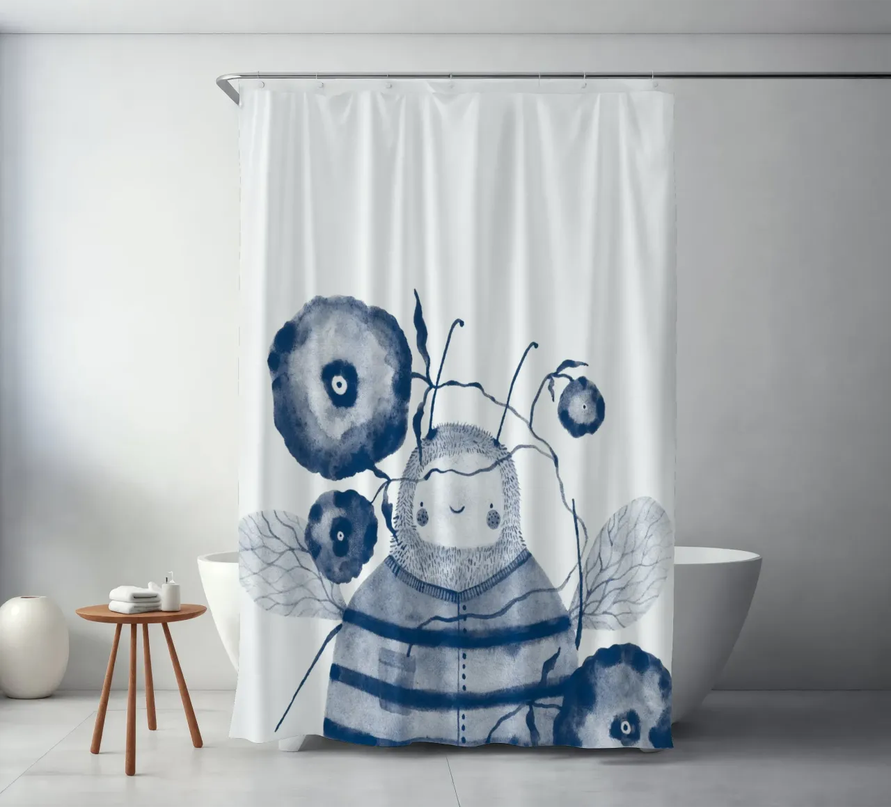 Claudia Voglhuber - Blaue Biene tenda da doccia da The Artcircle