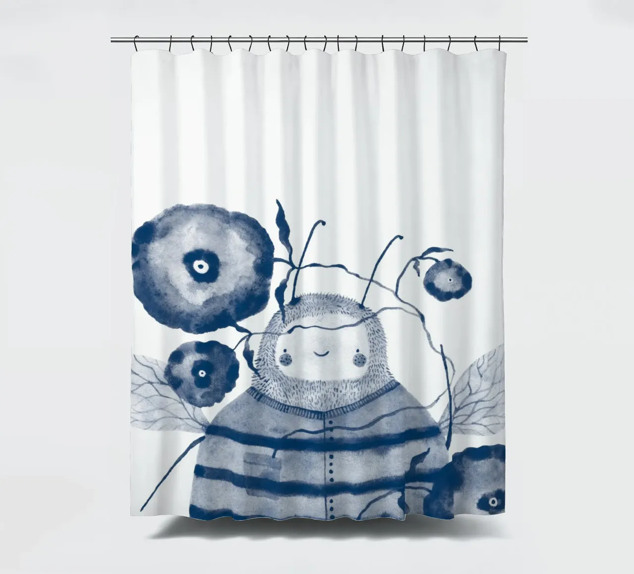 Claudia Voglhuber - Blaue Biene tenda da doccia da The Artcircle
