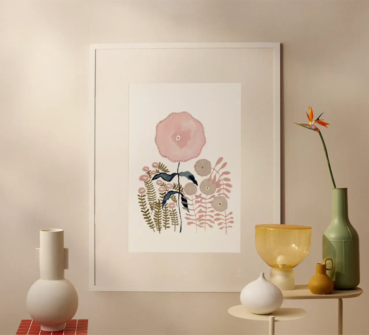 Claudia Voglhuber - Blumen poster con telaio in legno da The Artcircle