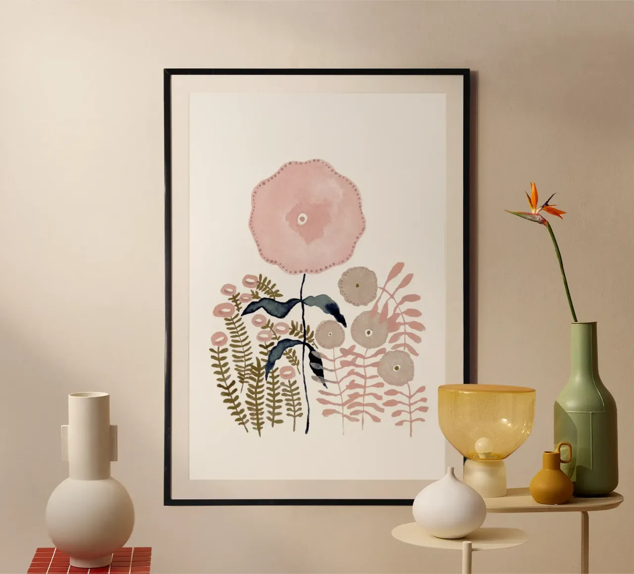 Claudia Voglhuber - Blumen poster con telaio in legno da The Artcircle