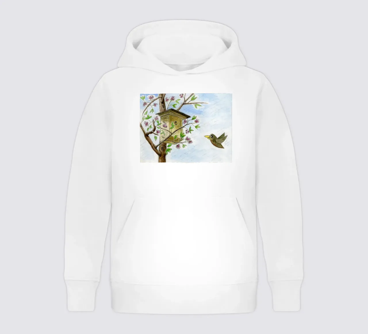 Frühling im Kirschgarten Kinder Hoodie von Barbara Buderath Illustrationen