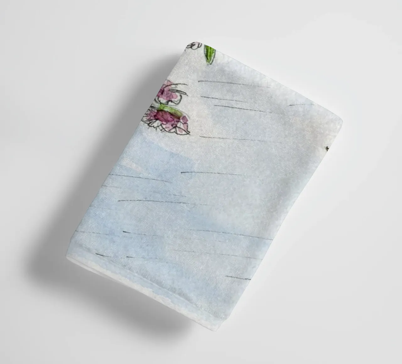 Spring in the cherry orchard towel by Barbara Buderath Illustrationen