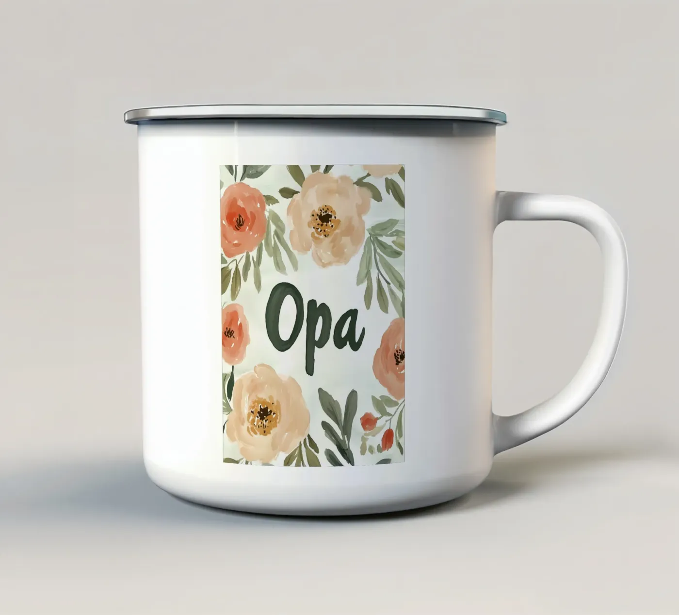 Opa (version 4) enamel mug by treechild