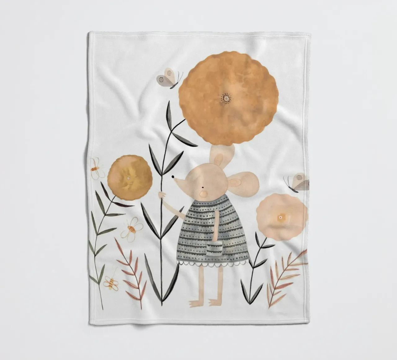 Claudia Voglhuber - Blumenmaus 01 coperta in pile da The Artcircle