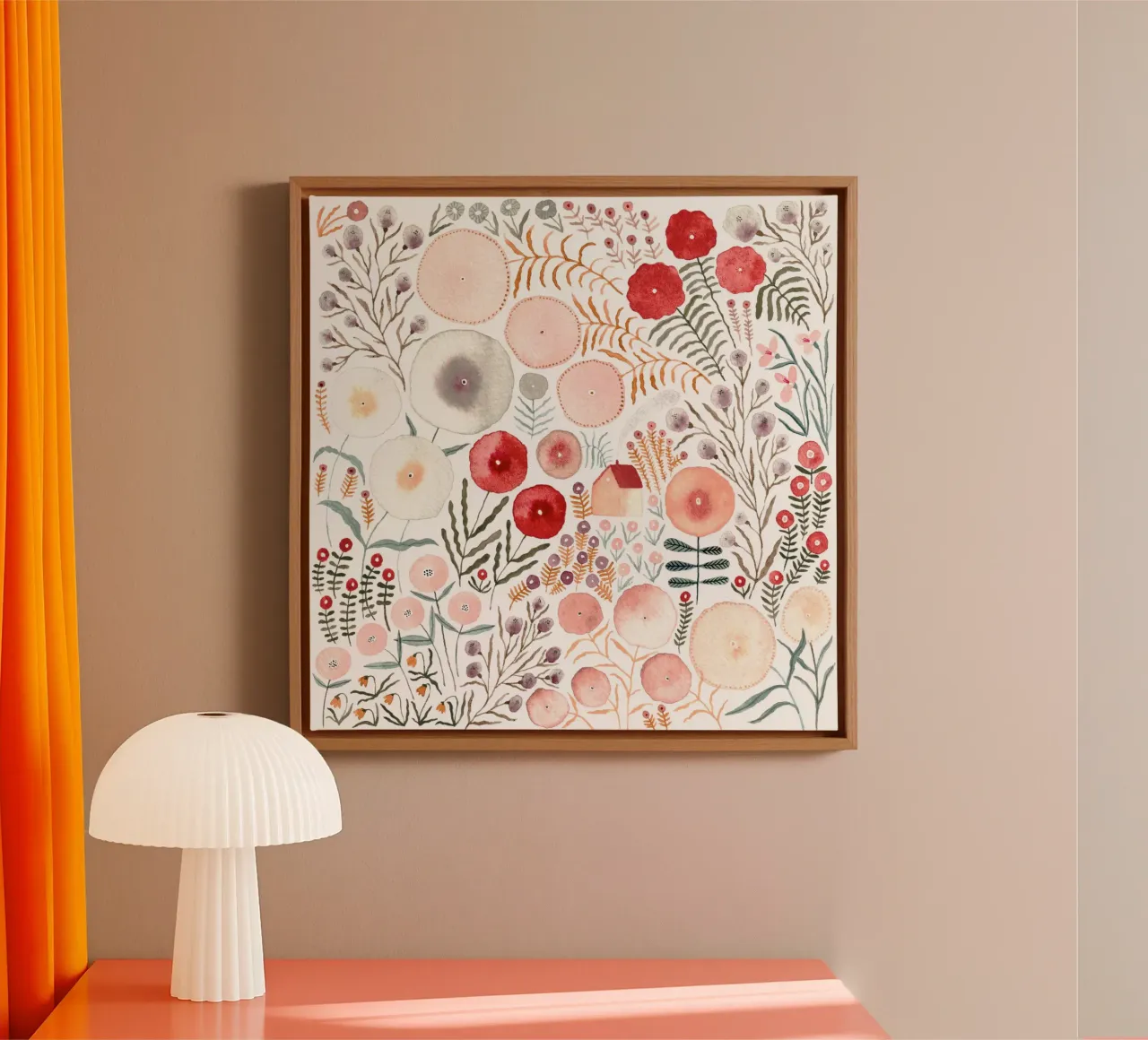 Claudia Voglhuber - Blumenmeer 03 canvas with Floater frame by The Artcircle