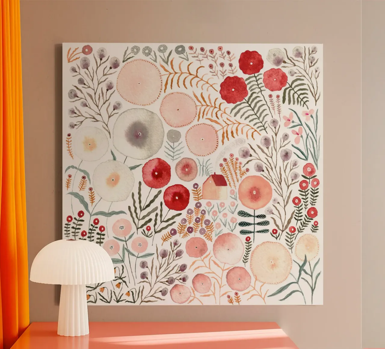 Claudia Voglhuber - Blumenmeer 03 canvas with Floater frame by The Artcircle