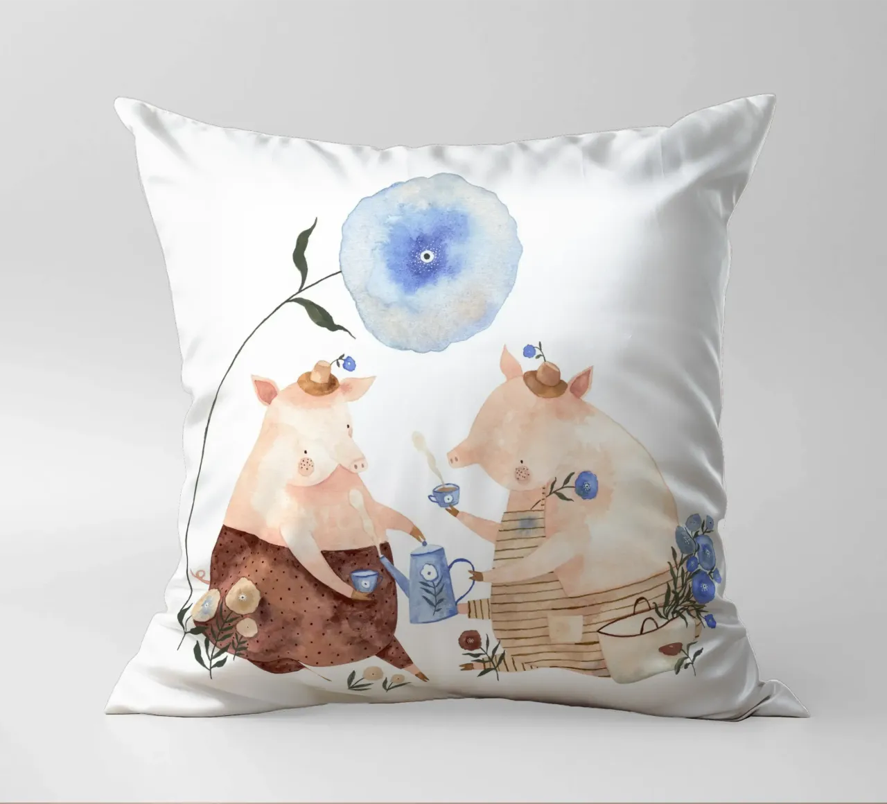 Claudia Voglhuber - Blumige Teezeit cuscino da The Artcircle