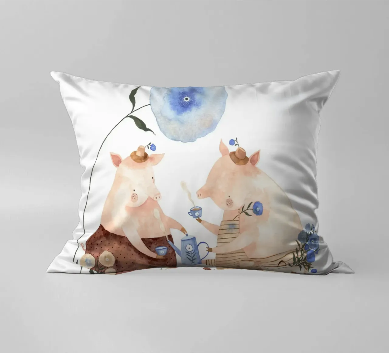 Claudia Voglhuber - Blumige Teezeit cuscino da The Artcircle
