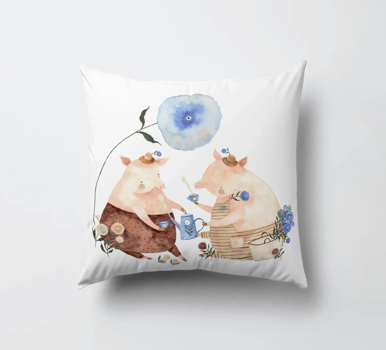 Claudia Voglhuber - Blumige Teezeit cuscino da The Artcircle