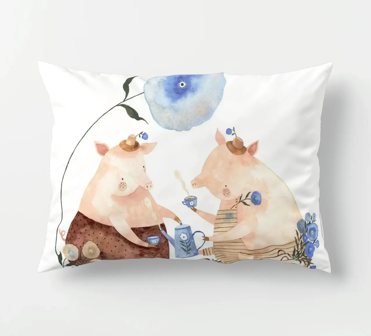 Claudia Voglhuber - Blumige Teezeit cuscino da The Artcircle
