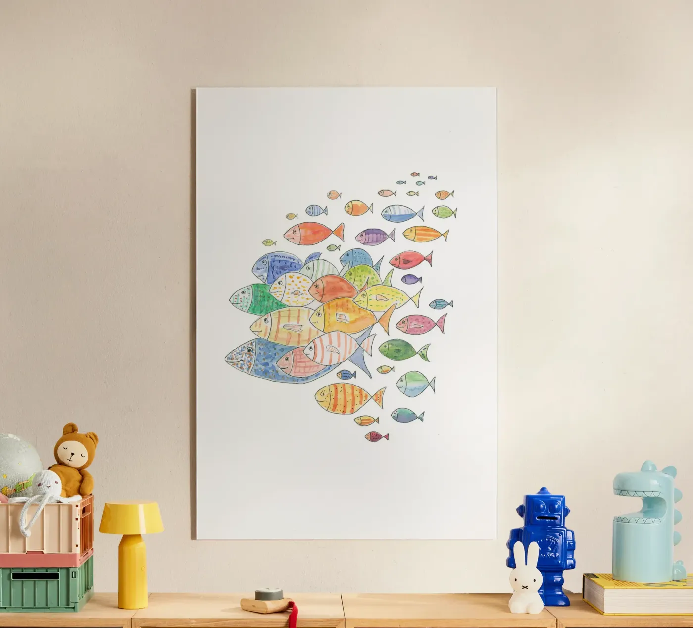 Pesce vivo plexiglass da Barbara Buderath Illustrationen