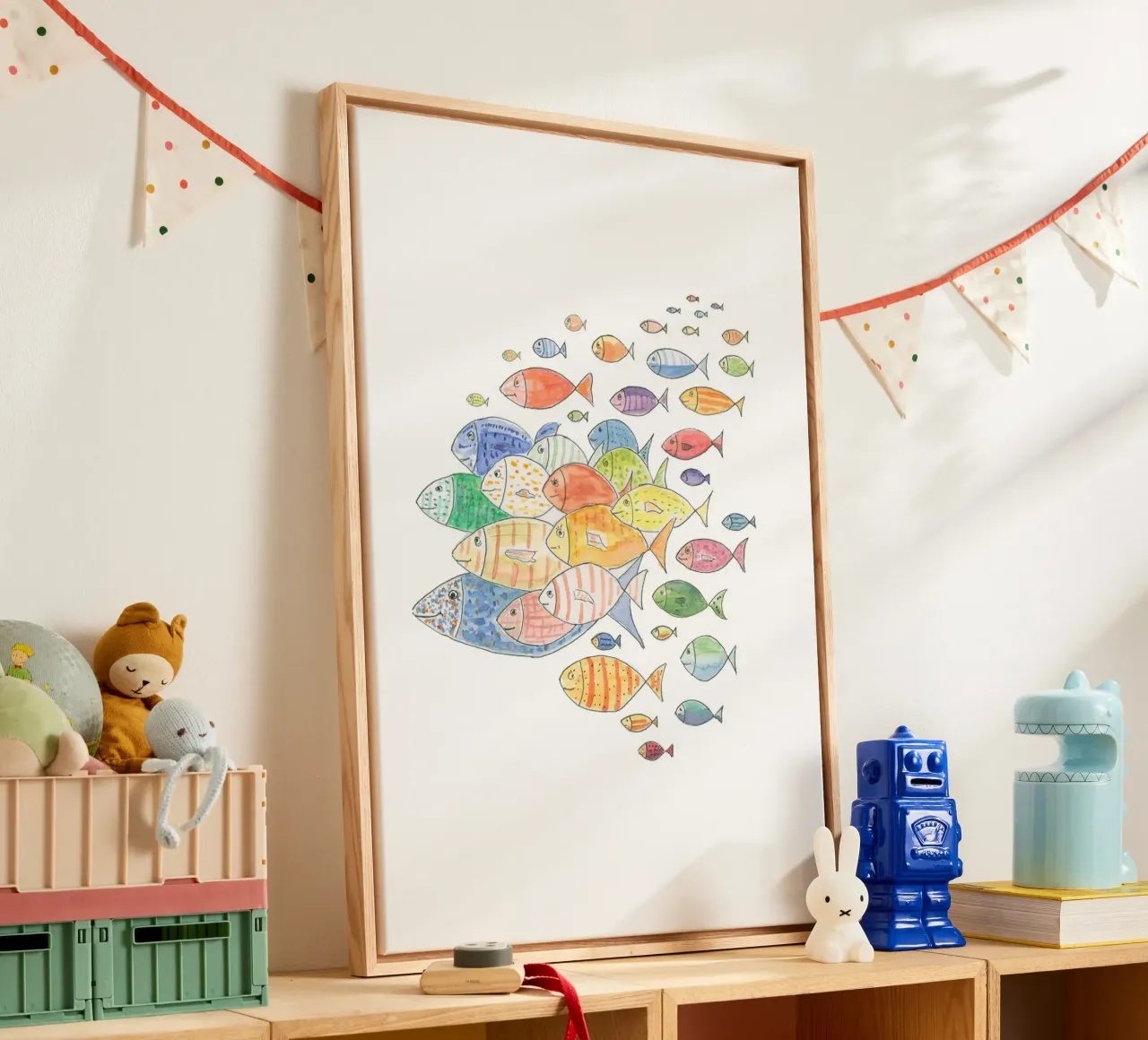 Live fish canvas with Floater frame by Barbara Buderath Illustrationen