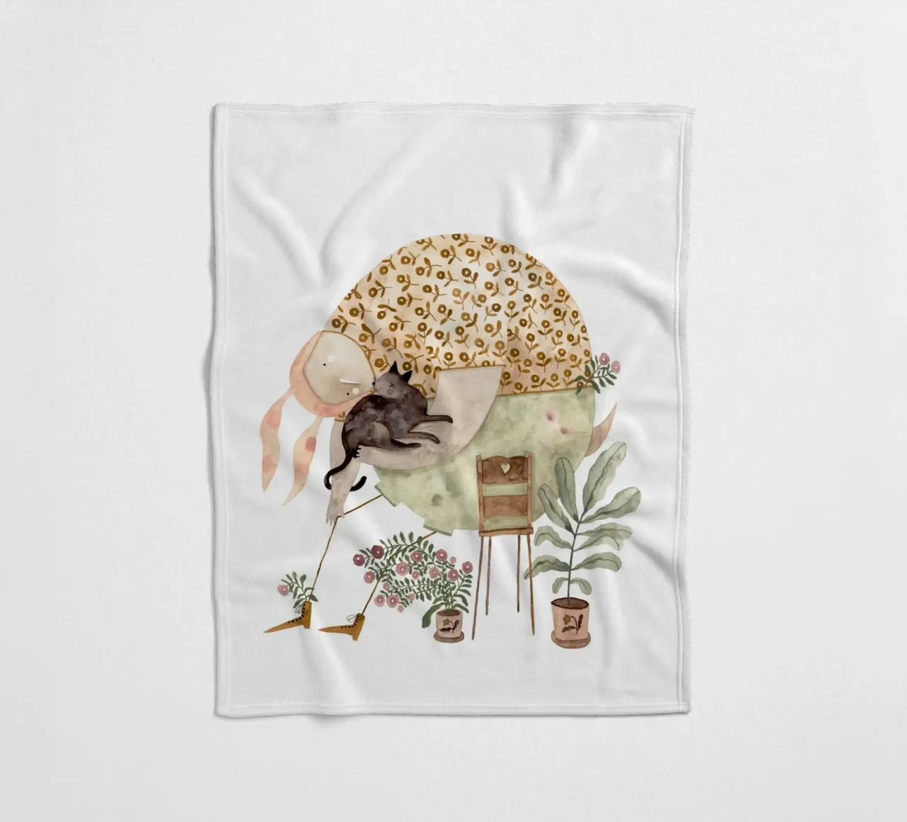 Claudia Voglhuber - Cat Lover fleece blanket by The Artcircle