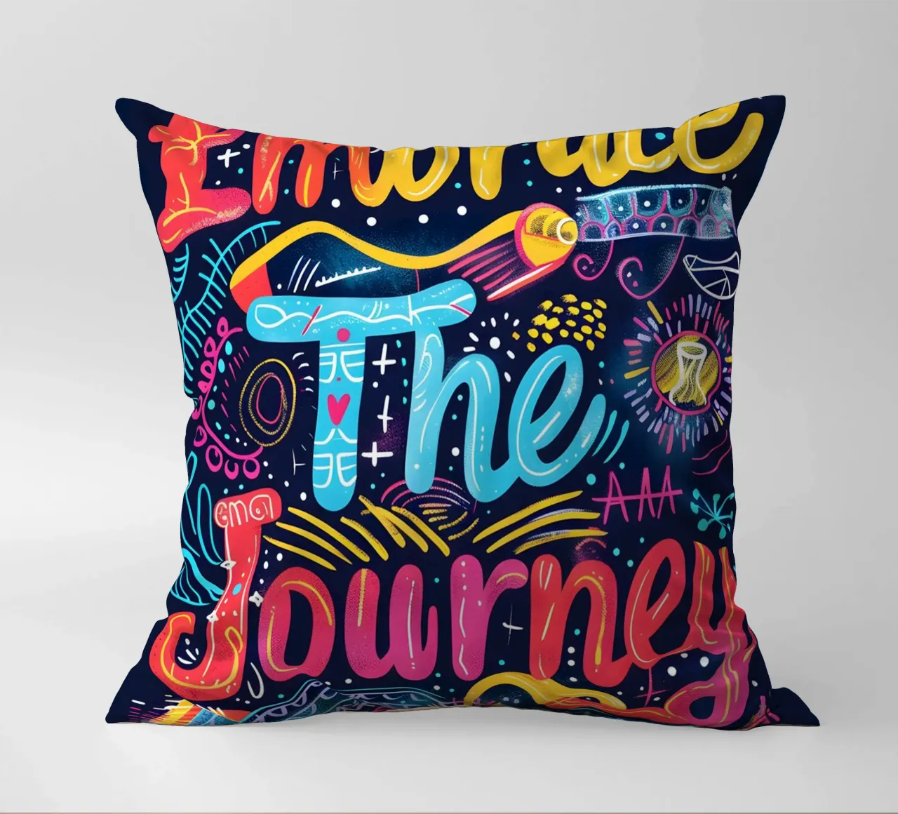 Embrace The Journey typography cuscino da ramosashop