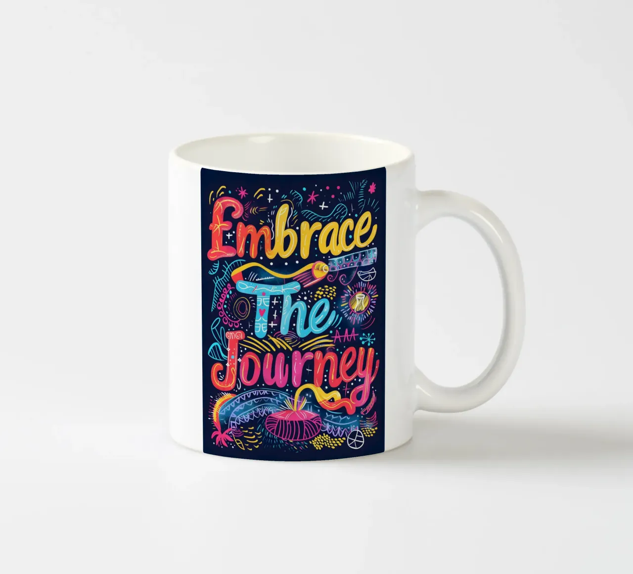 Embrace The Journey typography tazza in ceramica da ramosashop