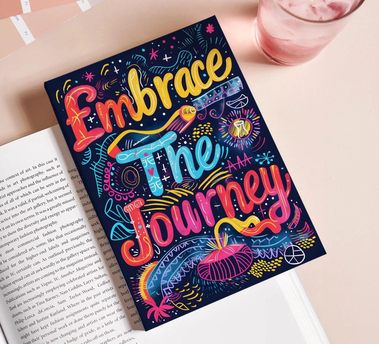 Embrace The Journey typography notebook by ramosashop