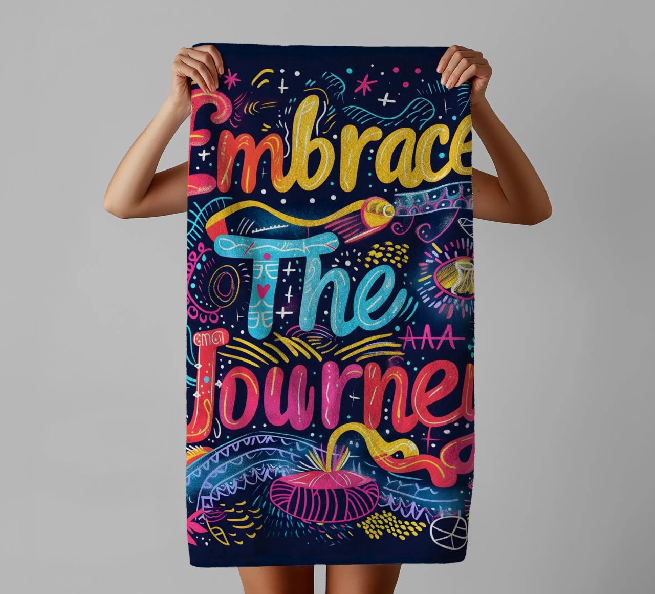 Embrace The Journey typography towel by ramosashop