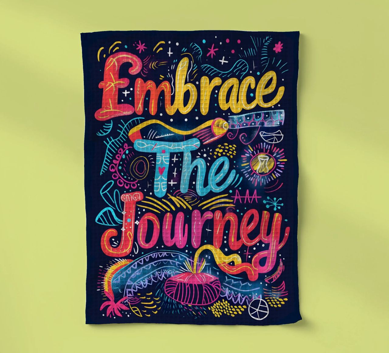 Embrace The Journey typography torchon de ramosashop