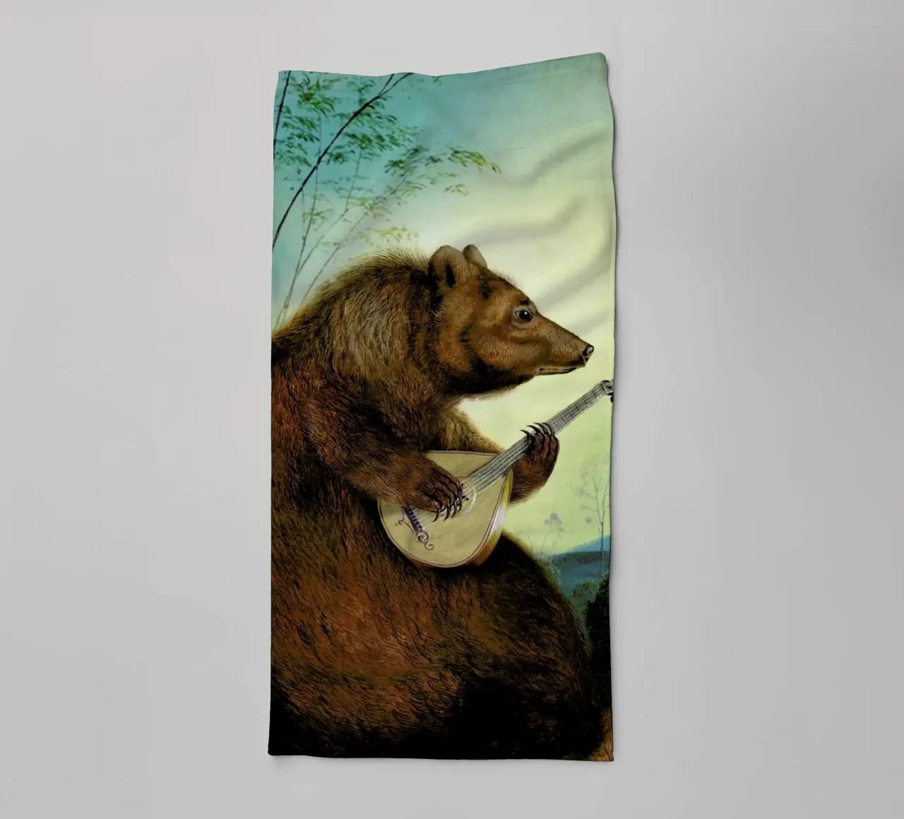 Mandolin Bear towel by Catrin Welz-Stein