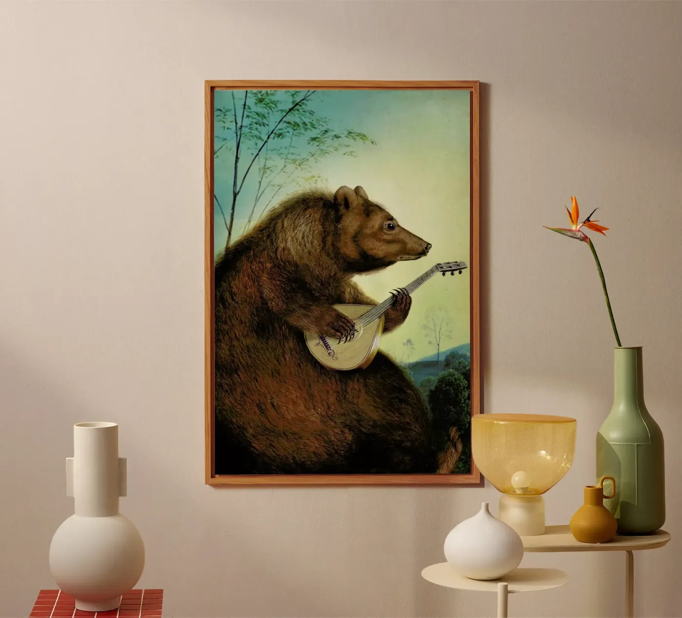 Mandolin Bear alluminio dibond da Catrin Welz-Stein