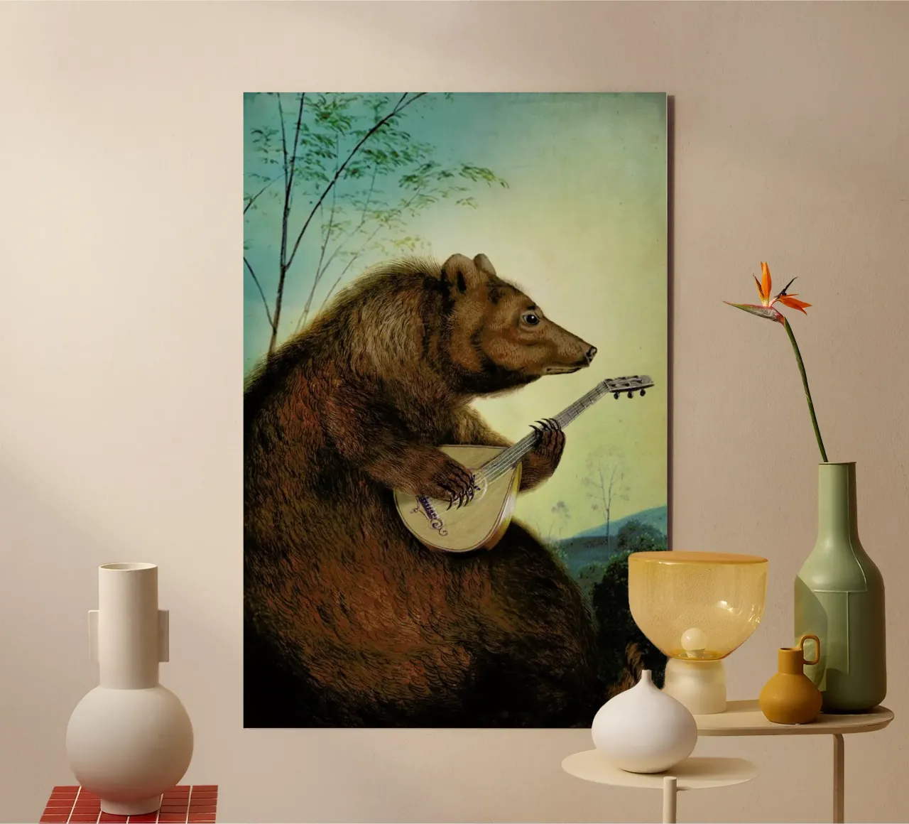Mandolin Bear forex-plaat van Catrin Welz-Stein