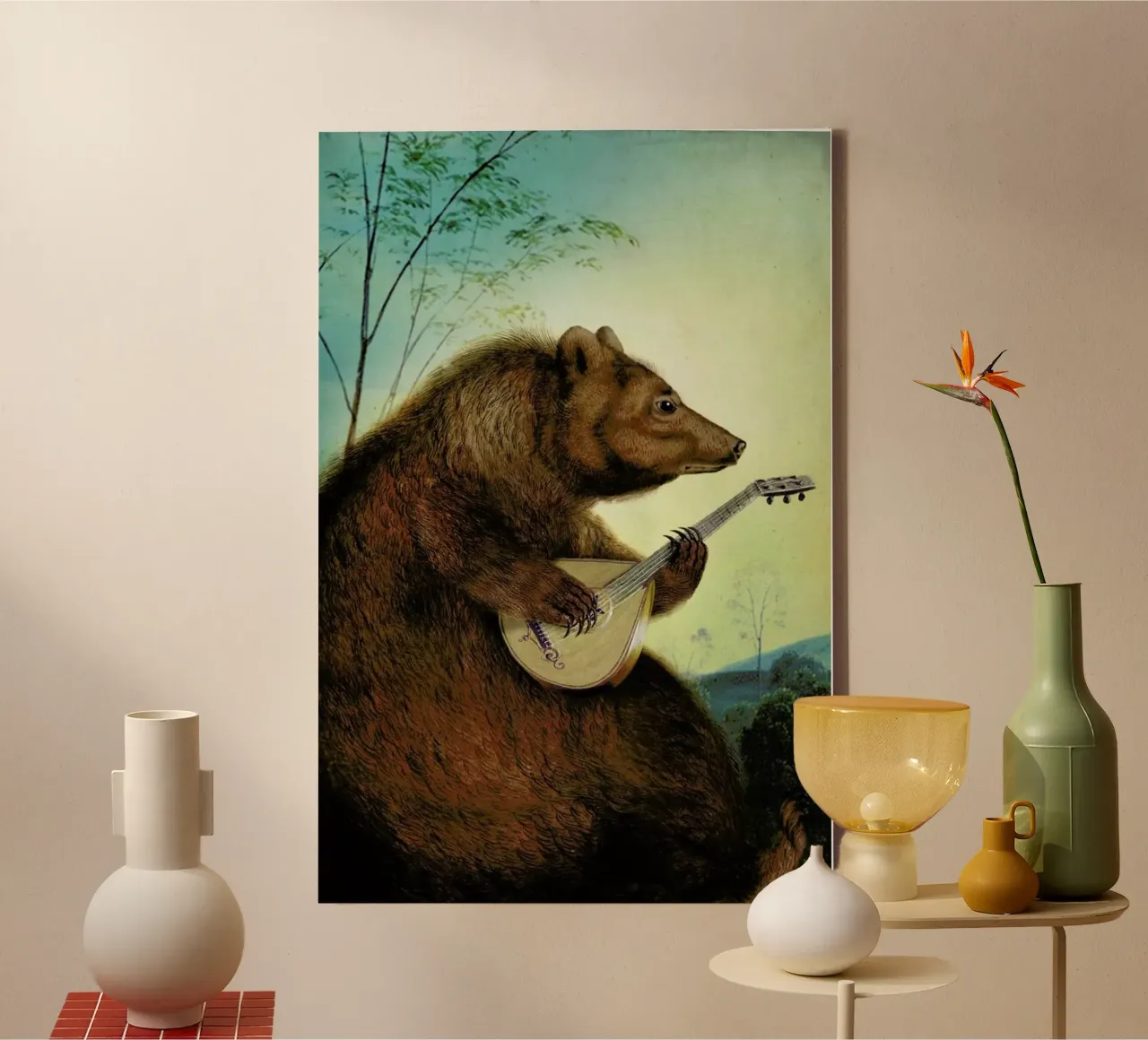 Mandolin Bear tela da Catrin Welz-Stein