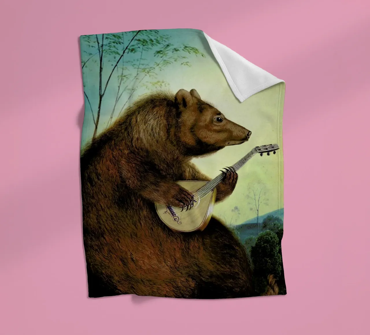 Mandolin Bear Fleecedecke von Catrin Welz-Stein