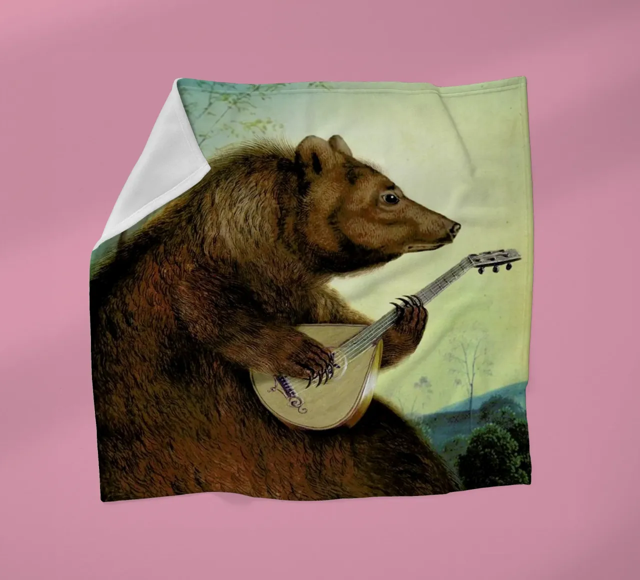 Mandolin Bear Fleecedecke von Catrin Welz-Stein