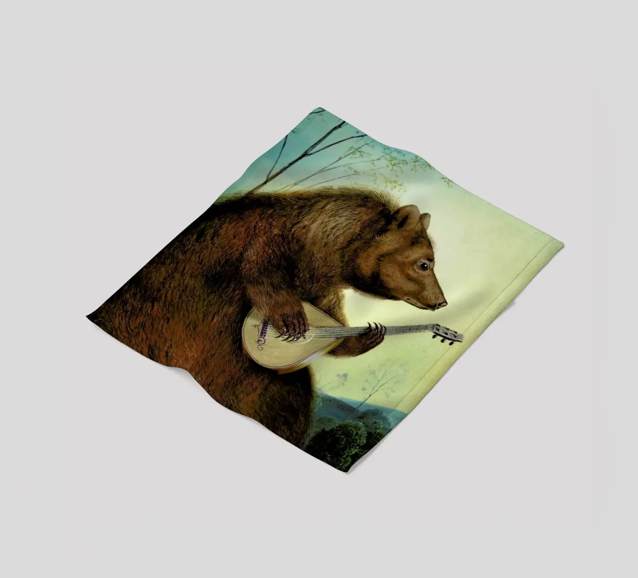 Mandolin Bear Fleecedecke von Catrin Welz-Stein