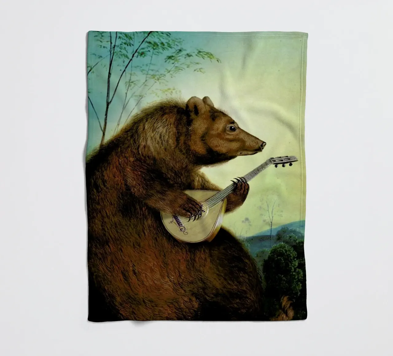 Mandolin Bear Fleecedecke von Catrin Welz-Stein