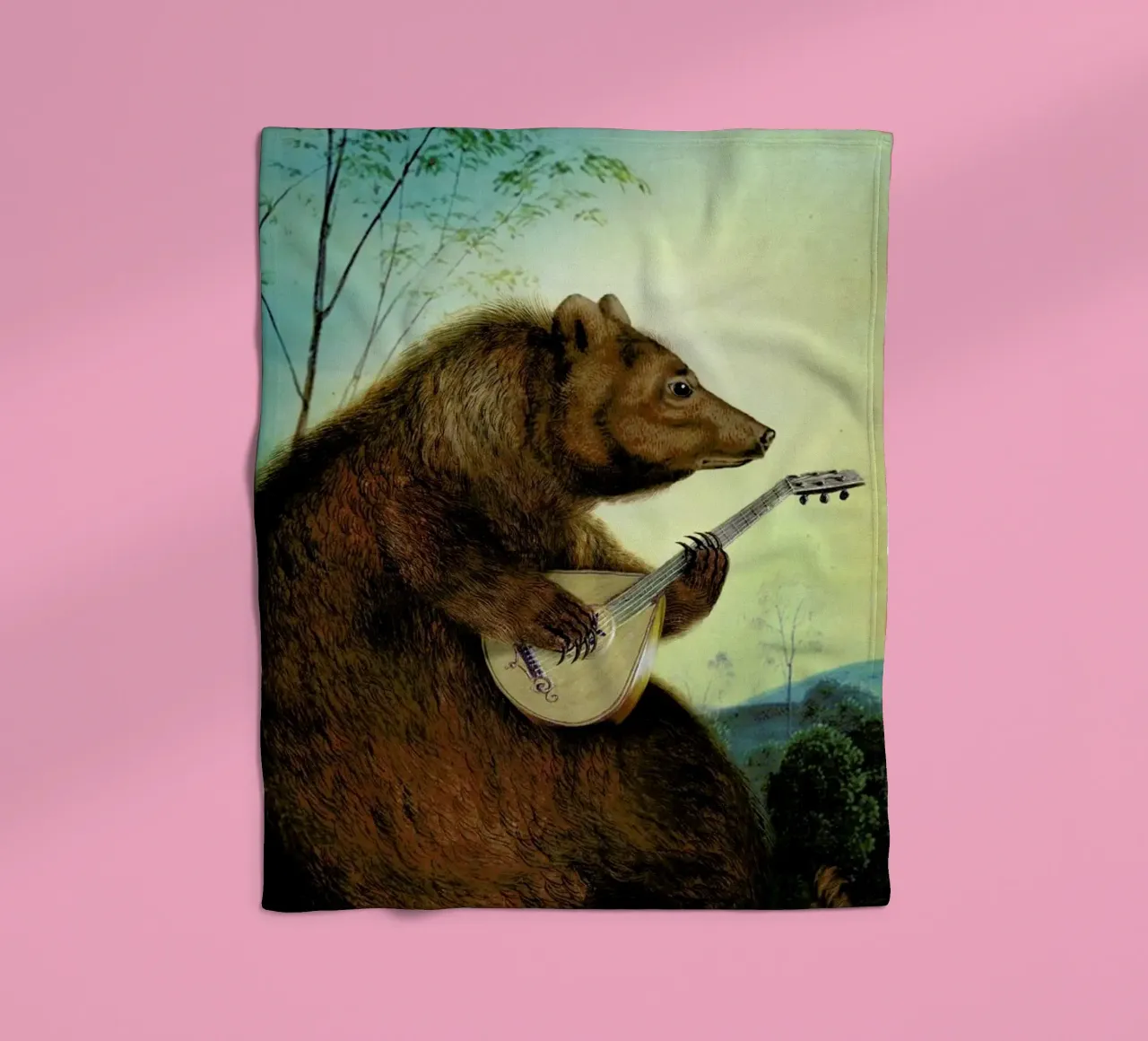 Mandolin Bear Fleecedecke von Catrin Welz-Stein