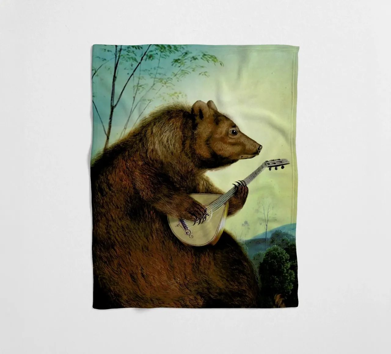 Mandolin Bear Fleecedecke von Catrin Welz-Stein