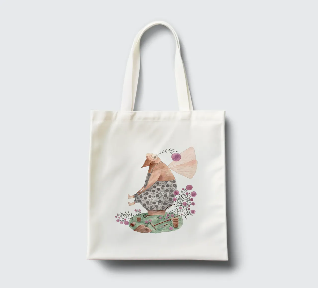 Claudia Voglhuber - Feenbär im Garten borsa in juta da The Artcircle