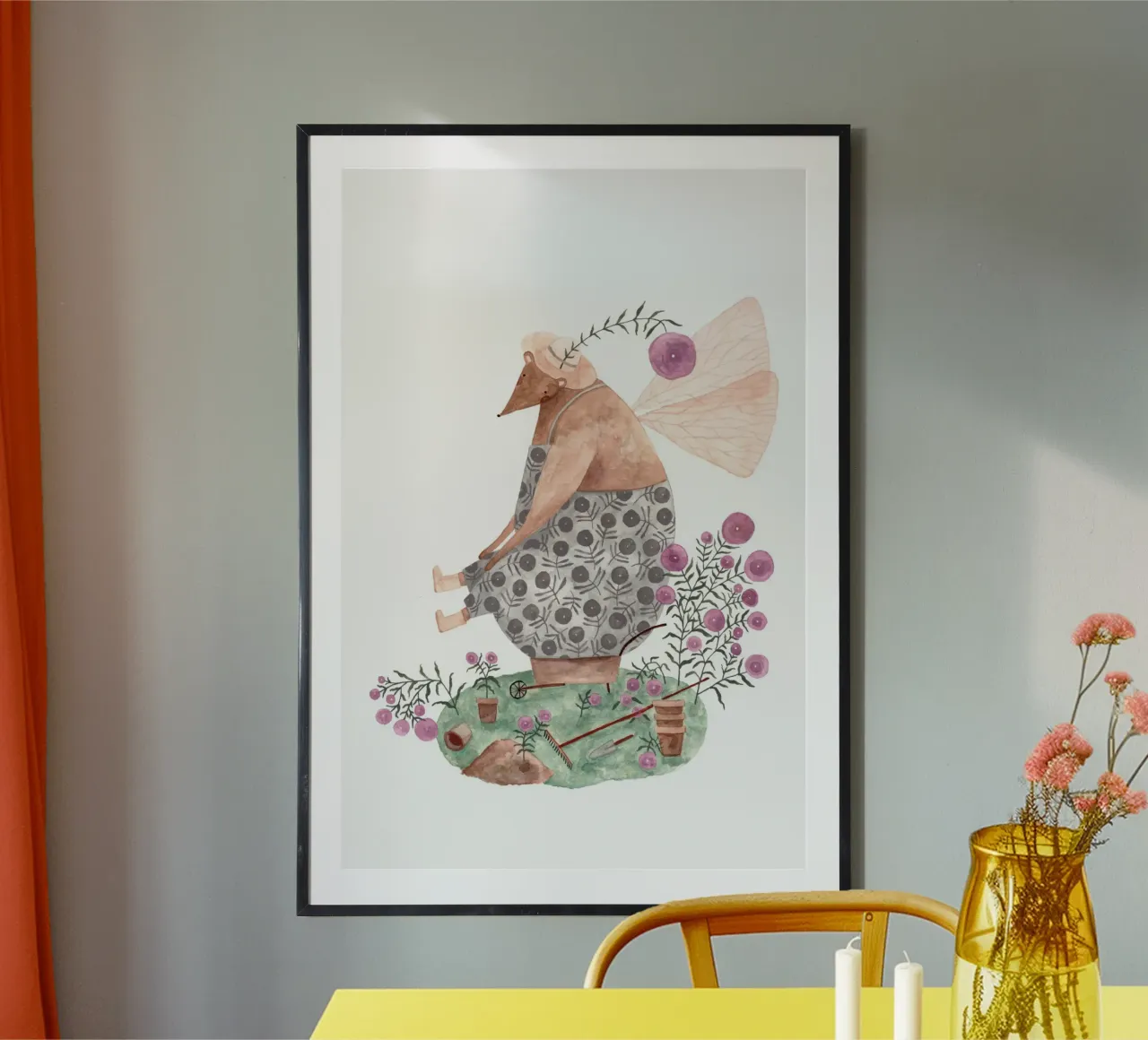 Claudia Voglhuber - Feenbär im Garten carta hahnemühle da The Artcircle
