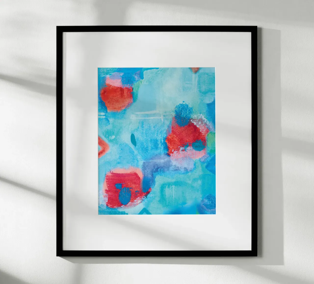 Abstract acrylschilderij "Kompas poster met kunststof frame van FABOArt