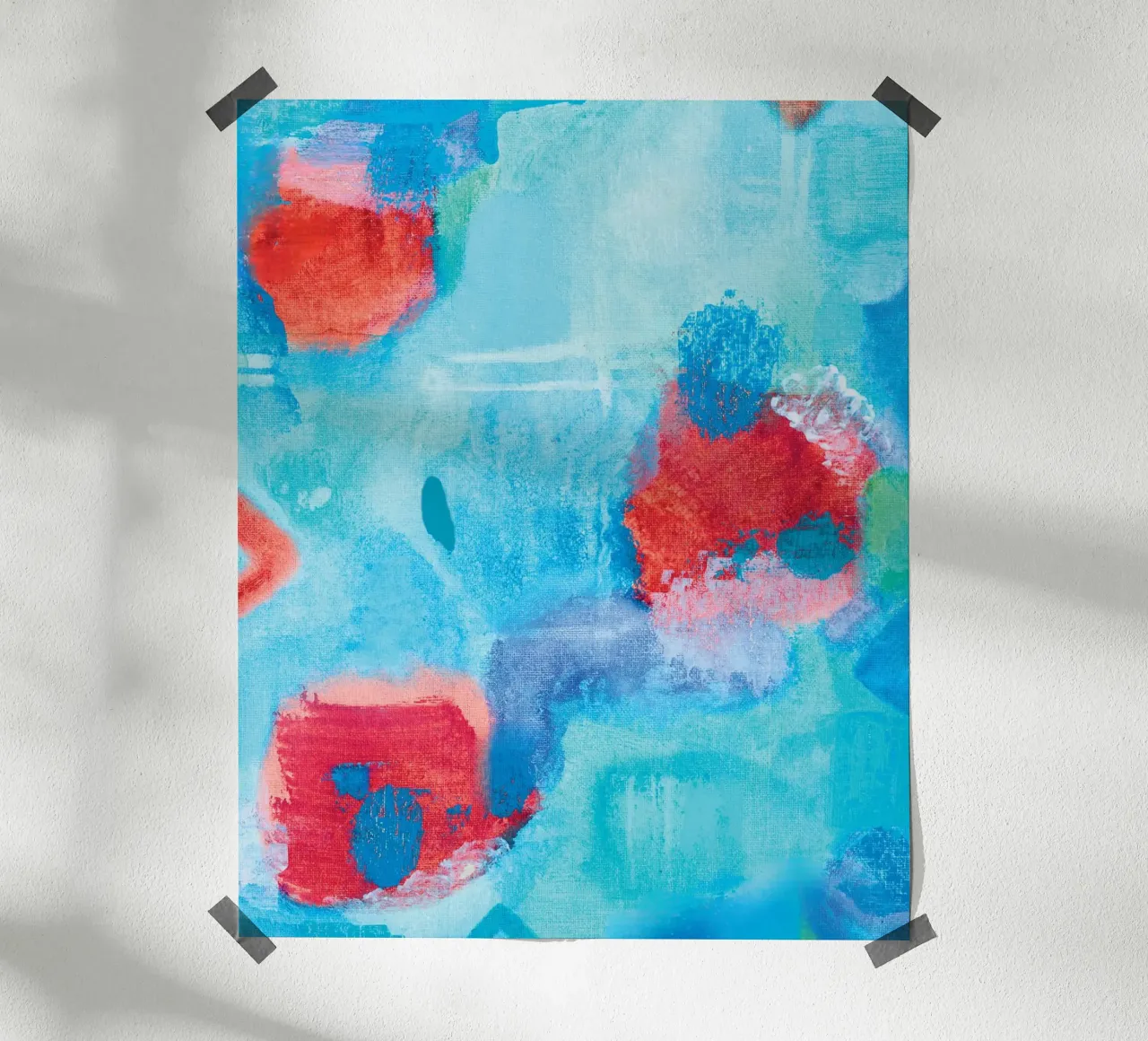Abstract acrylschilderij "Kompas poster met kunststof frame van FABOArt