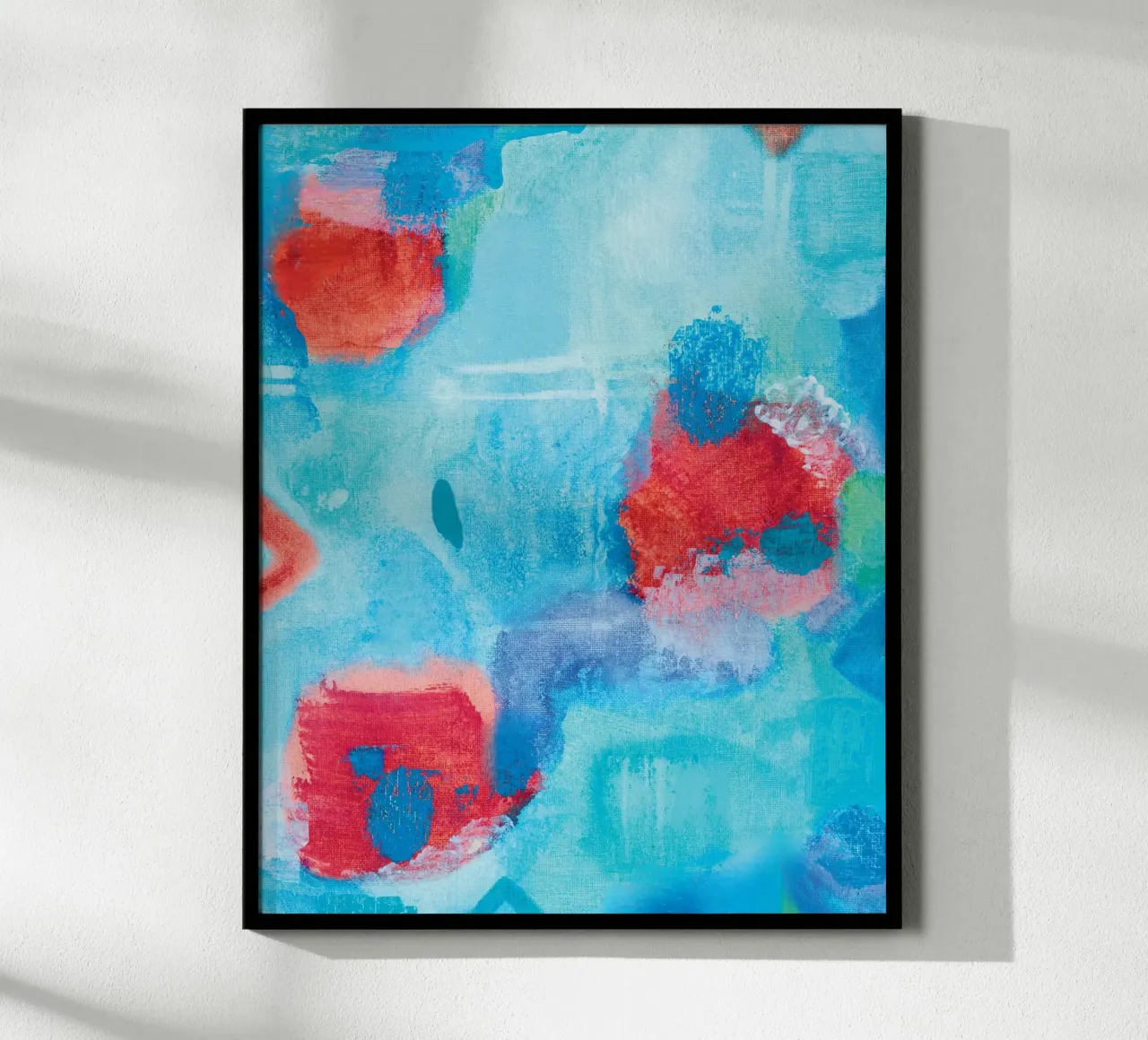 Abstract acrylschilderij "Kompas poster met kunststof frame van FABOArt