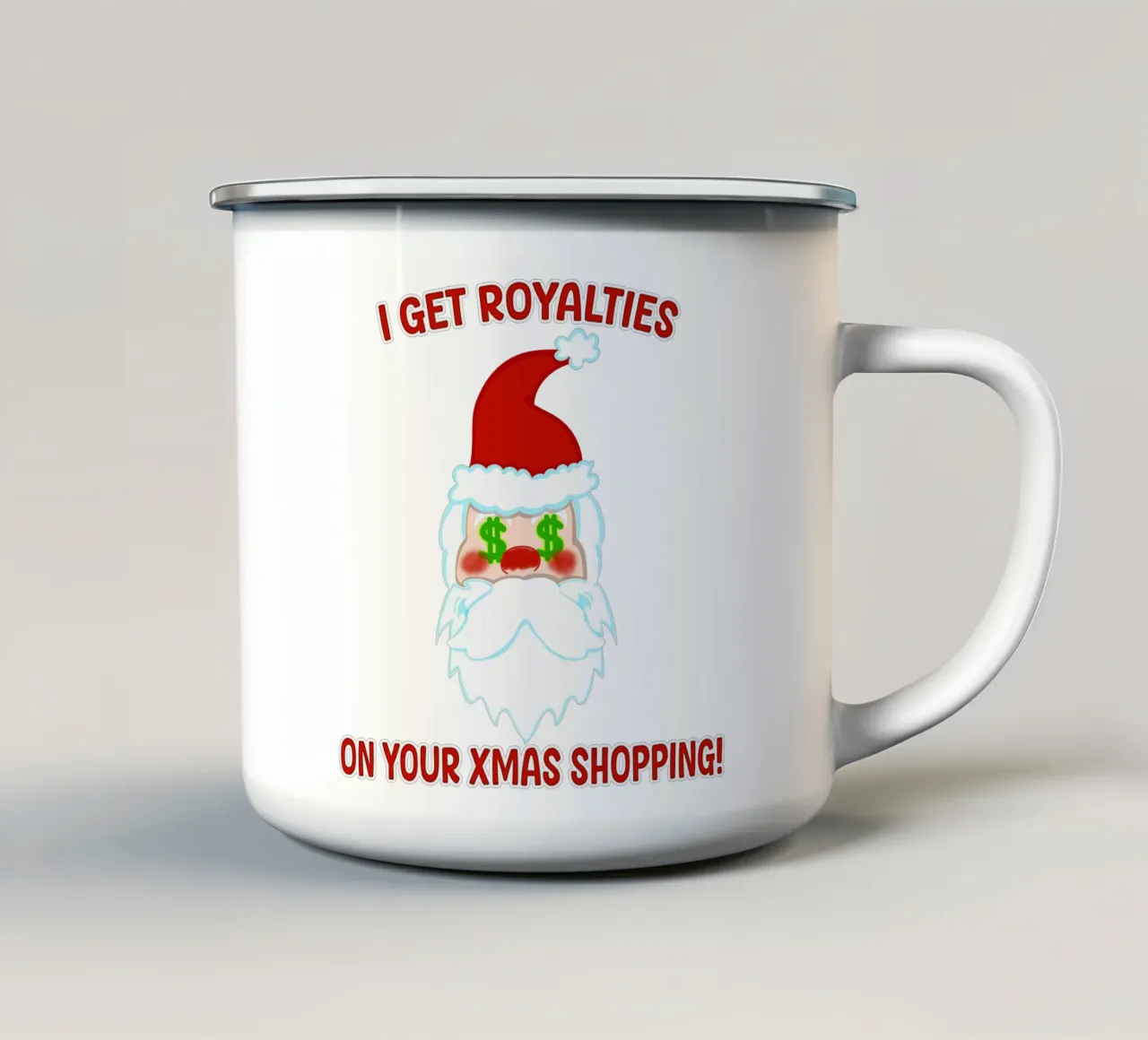 Oh Oh Oh Dov'è il mio taglio? tazza in smalto da sillyindustries