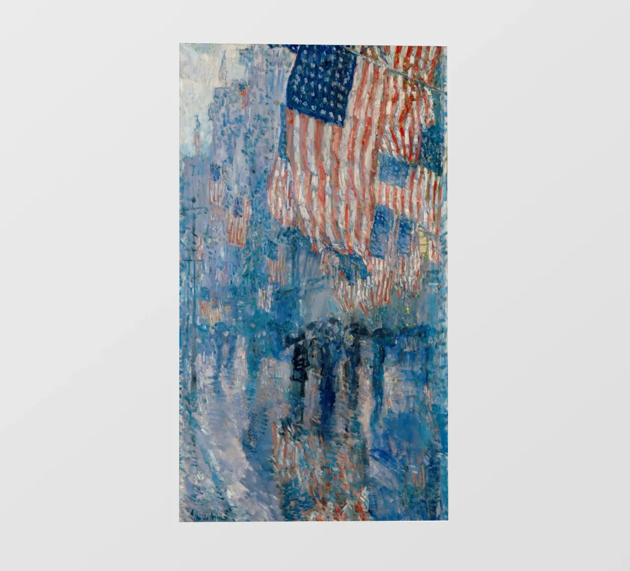 Childe Hassam - Il viale della pioggia (1917) pellicola backlit da William Store