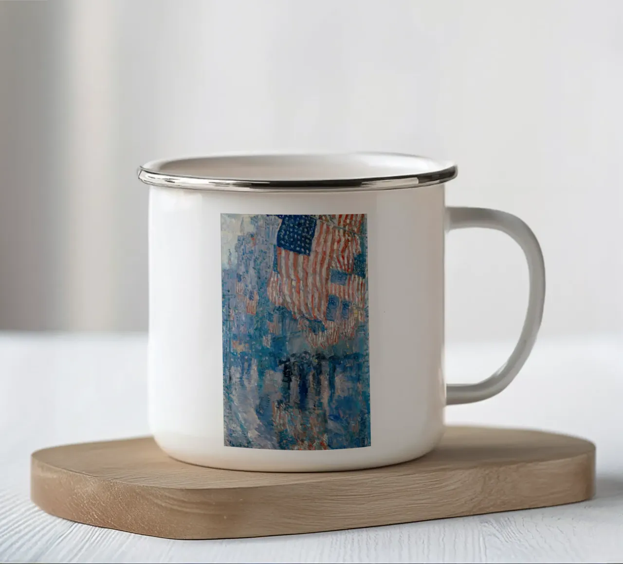 Childe Hassam - Il viale della pioggia (1917) tazza in smalto da William Store