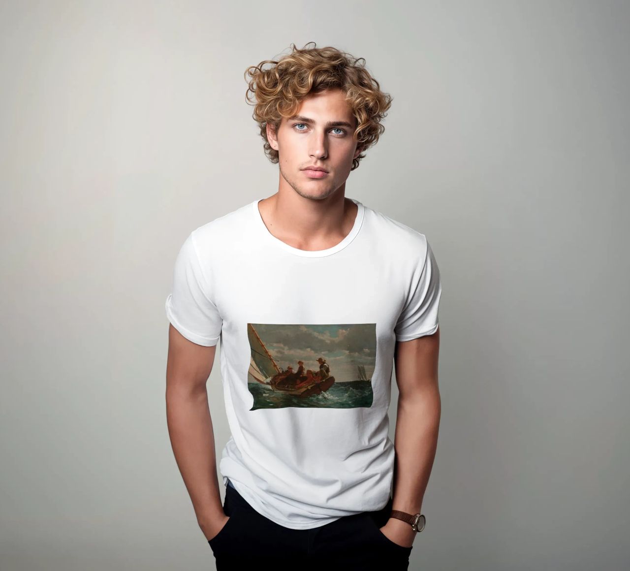 Winslow Homer - Breezing Up (Un vento giusto) t-shirt da William Store