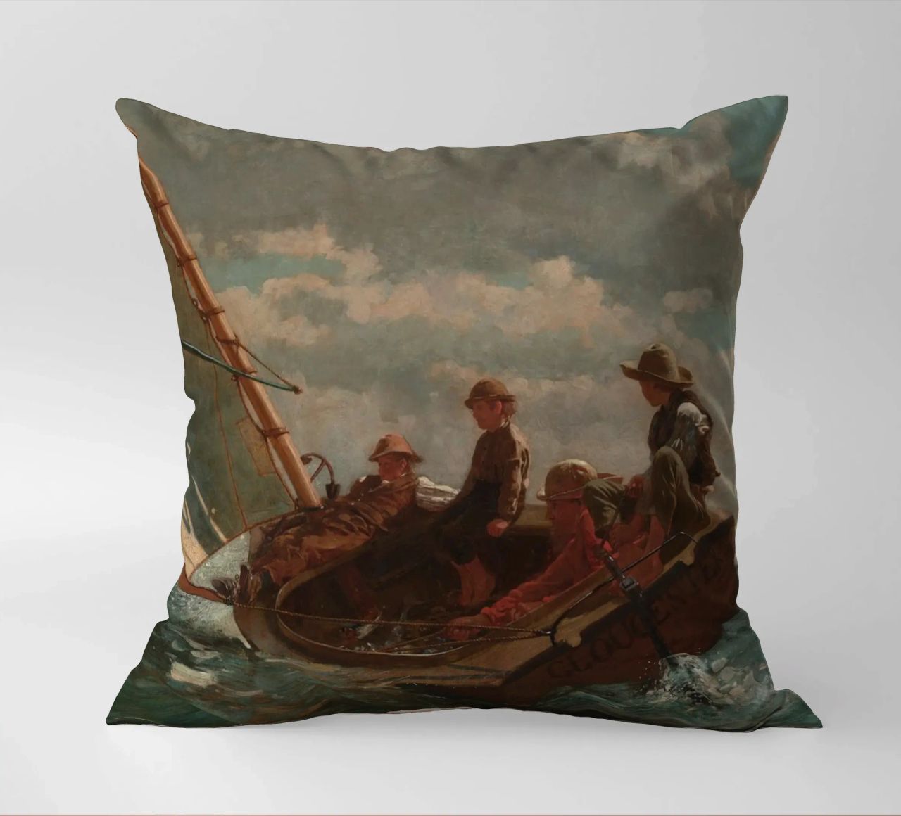 Winslow Homer - Breezing Up (Un vento giusto) cuscino da William Store