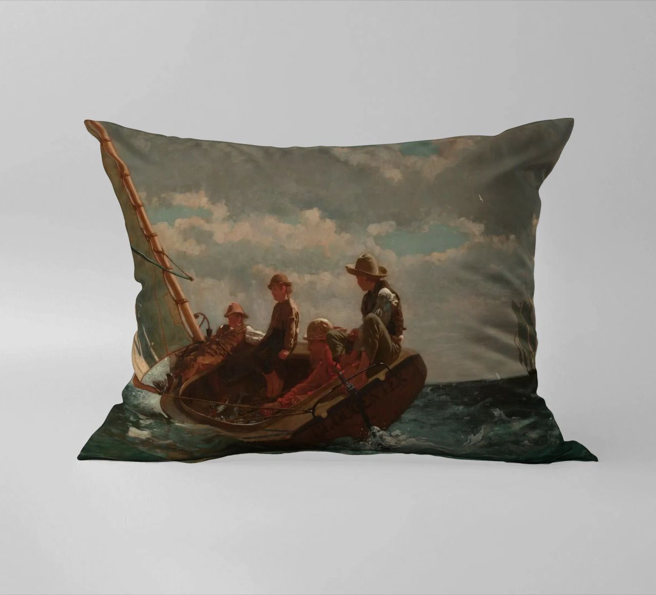 Winslow Homer - Breezing Up (Un vento giusto) cuscino da William Store