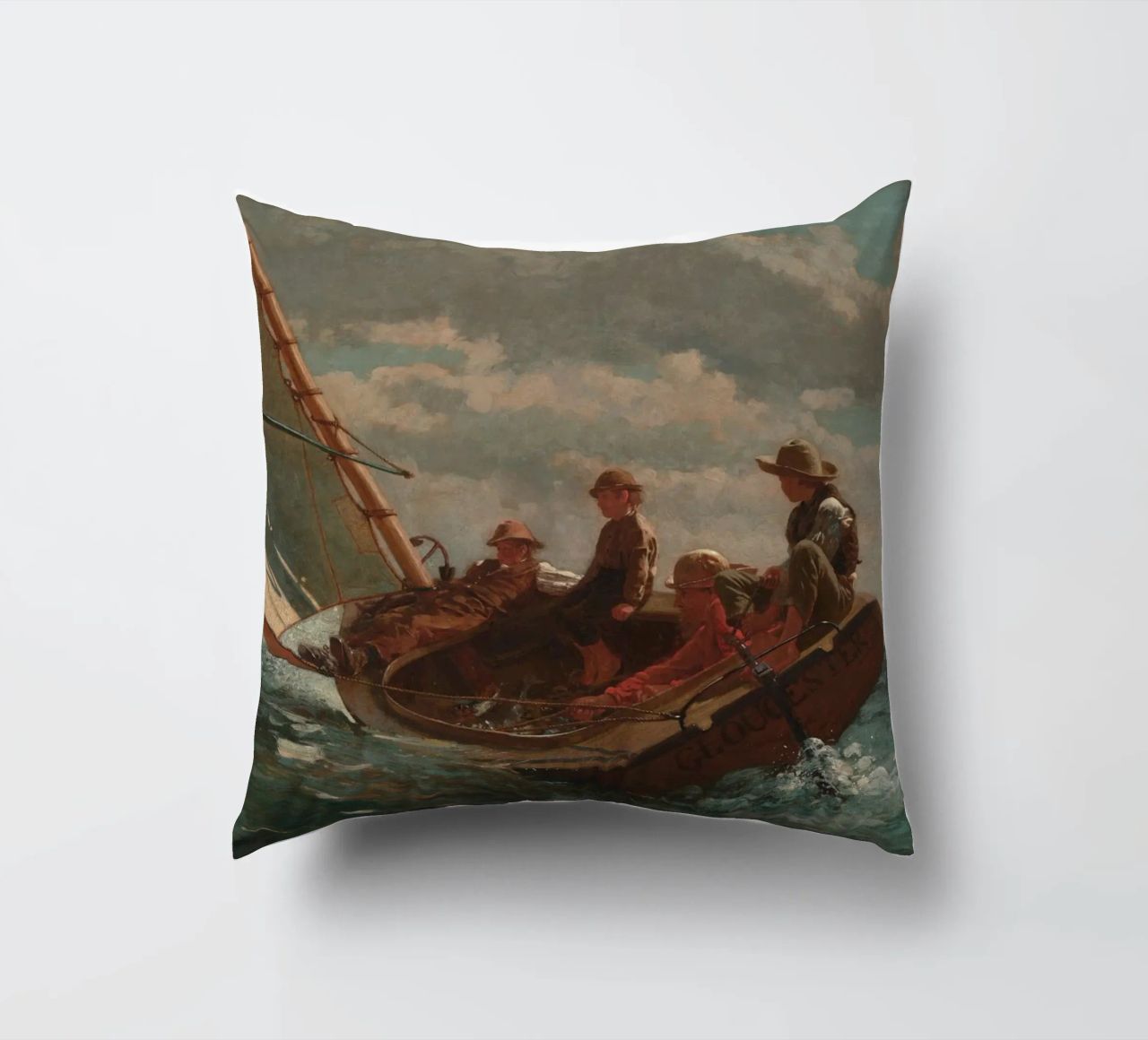 Winslow Homer - Breezing Up (Un vento giusto) cuscino da William Store