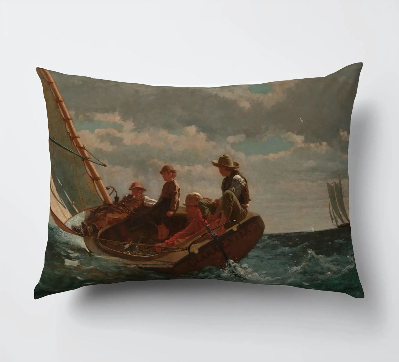 Winslow Homer - Breezing Up (Un vento giusto) cuscino da William Store