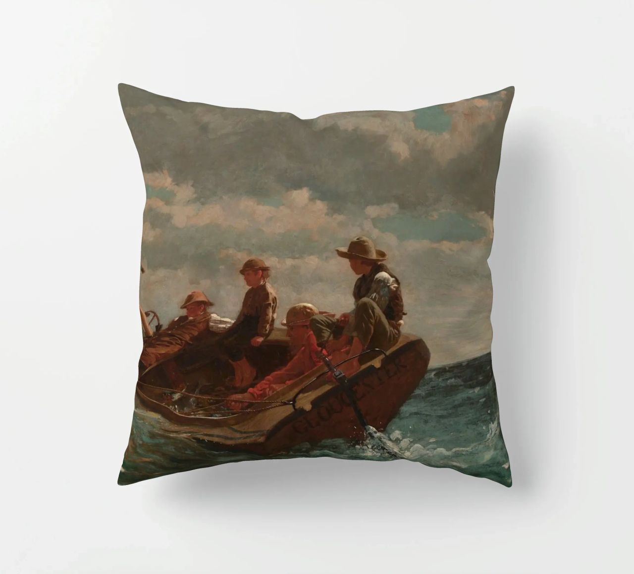 Winslow Homer - Breezing Up (Un vento giusto) cuscino da William Store