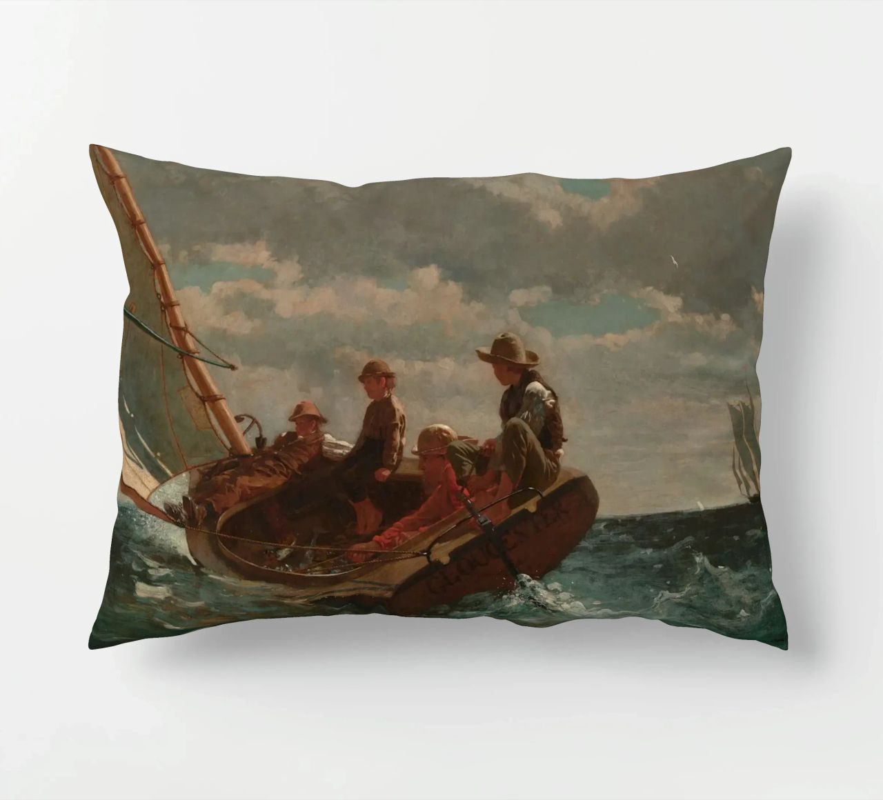 Winslow Homer - Breezing Up (Un vento giusto) cuscino da William Store